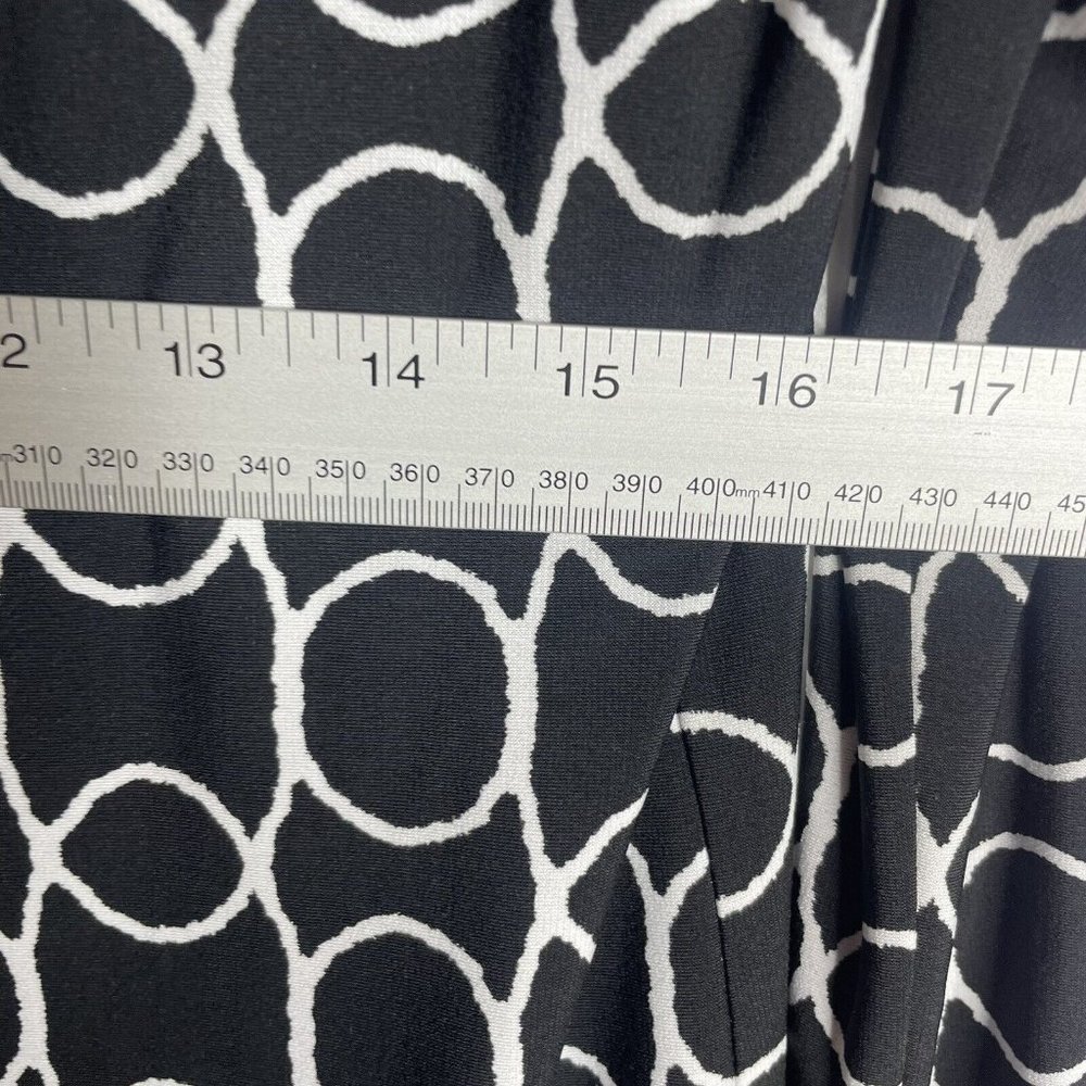 Joseph Ribkoff Shift Dress Women’s 10 Black Blue Circle Print Long Sleeve - Picture 5 of 6